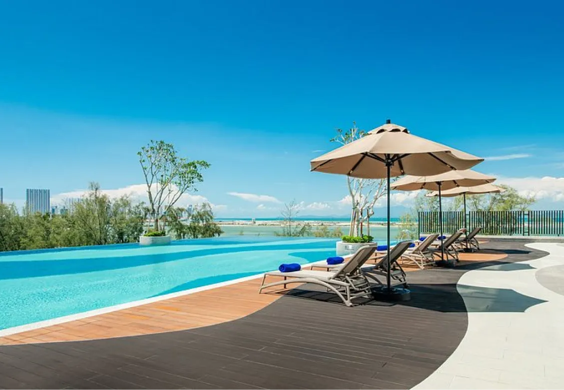Ascott Gurney Penang pool and seafront view